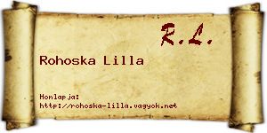 Rohoska Lilla névjegykártya